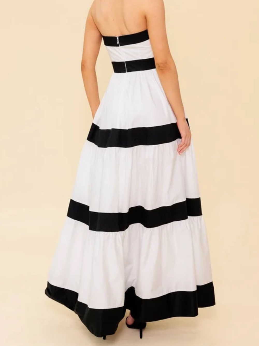 Flying Tomato Colorblock Strapless Tiered Cotton Maxi Dress NWT Size M - Picture 2 of 10